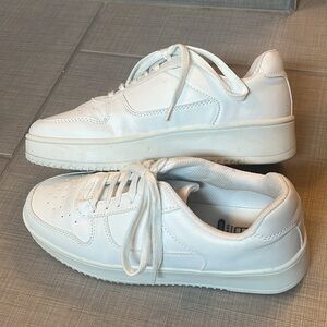 White platform sneakers